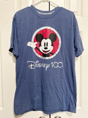 Disney 100 Mickey Mouse Blue Graphic Tee, Large